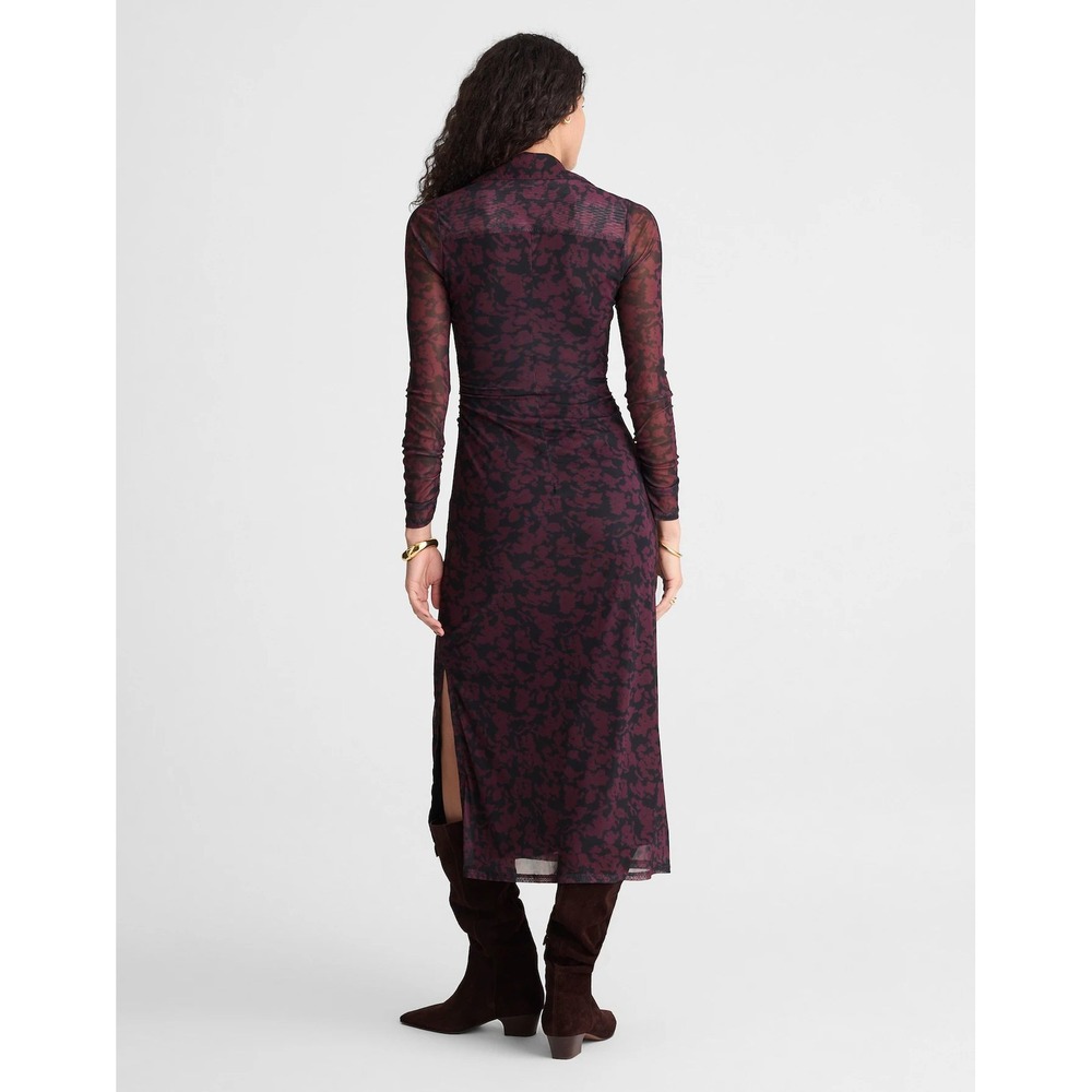 Madewell Long-Sleeve Polo Midi Dress‎ deep aubergine XL NWT - Picture 3 of 10